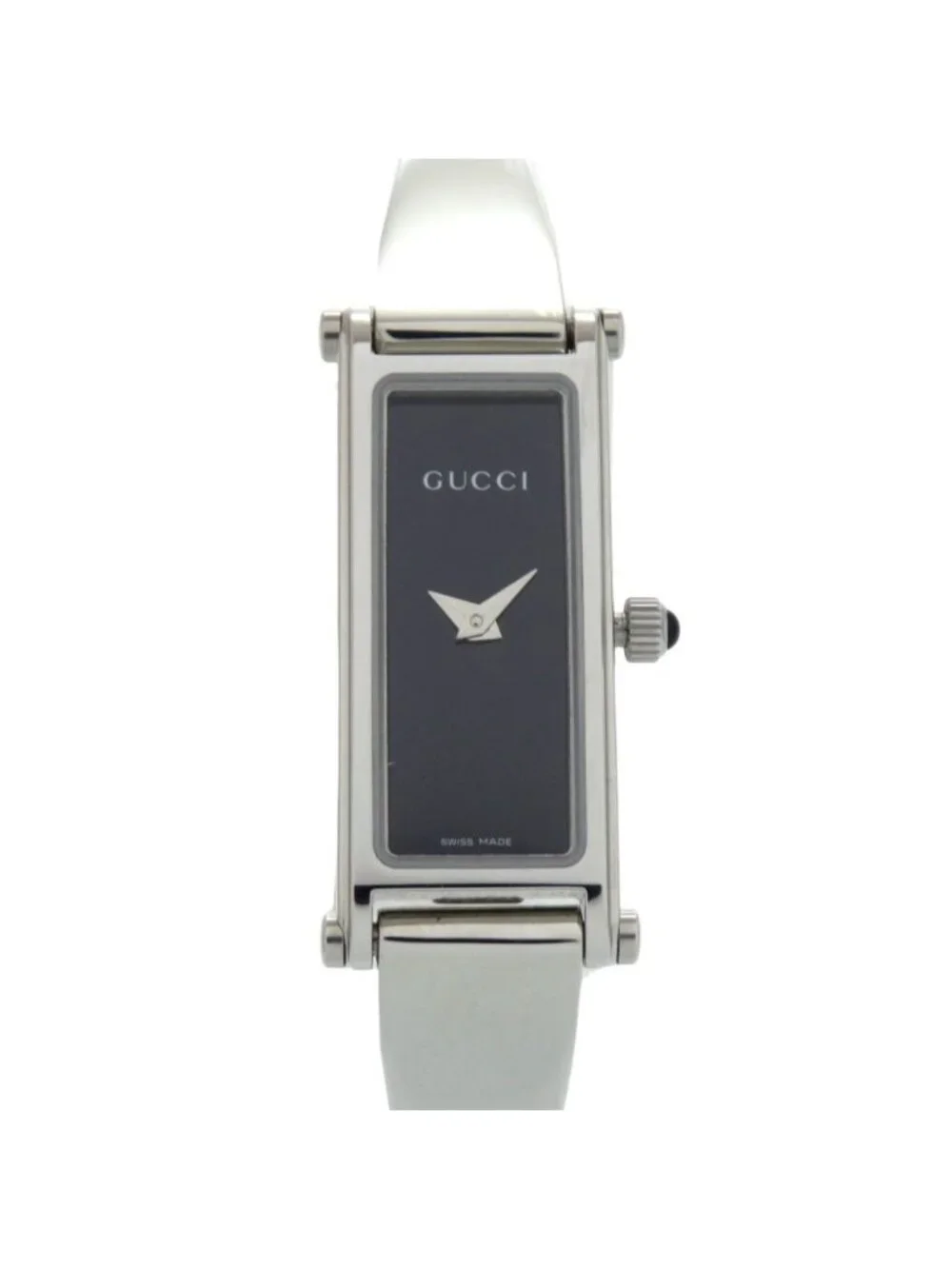 Gucci SS Black Silver Quartz Watch Dial